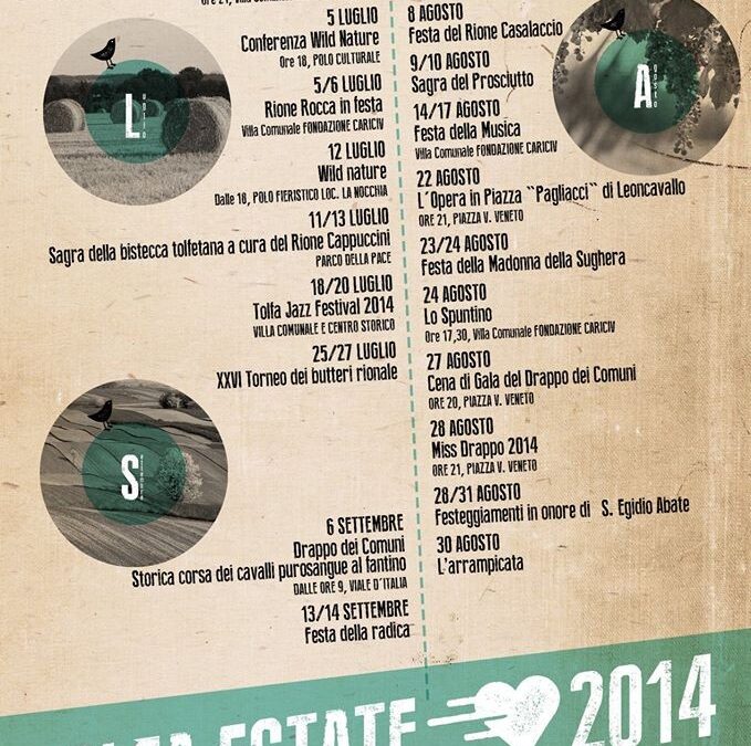 ESTATE TOLFETANA: 30 EVENTI PER 55 GIORNI